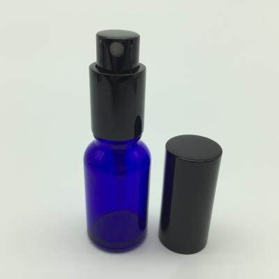 China Cosmetic Luxury Multiple Specifications Size Blue Refillable Essential Oil Glass Bottle for sale