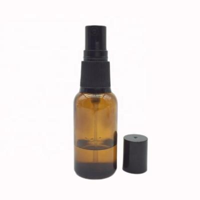 China Cosmetic Packaging 100ml Amber Toner Essential Oil Spray Glass Bottle With Black Fine Mist Sprayer for sale