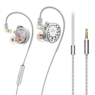 China Comfortable Wearing LF3 Wired Stereo Earphone Extra Bass In Ear Monitor Silver Detachable Wired Earphones Noise Cancel HiFi Sport Earbuds for sale