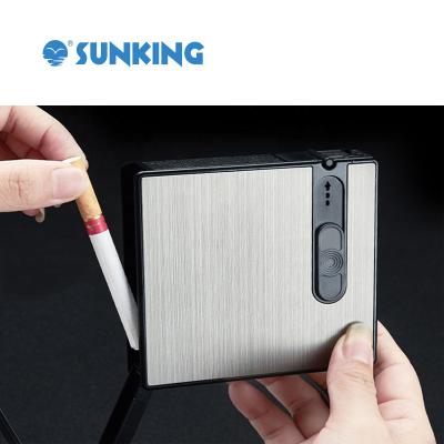 China Service Wholesale OEM China Cigarette Lighter Cigarette Set Smoking Box With Gas Lighter Pocket Cigarette Tobacco Case Box for sale