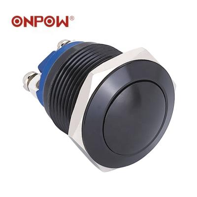 China ONPOW 19mm Black Aluminumalloy Arched Head Contact Momentary Push Button Switch (GQ19B-10/A) (Diameter 19mm) (CE, CCC, ROHS, REECH) for sale