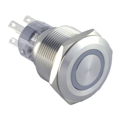 China ONPOW GQ22-A-11E/W/12V/S Stainless Steel Metal Push Button Switch for sale