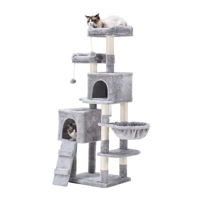 China New Arrival 2023 Stocked Kitten Sisal Particle Board Playhouse Multifunctional Cat Climbing Tree House Cute for sale