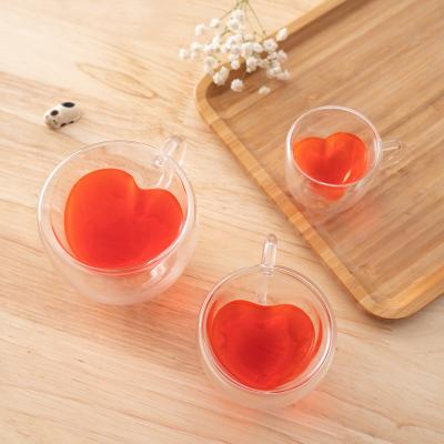 China Double Layer 150ml High Viable Heat Insulation Borosilicate Glass Candle Cups Custom Logo Glass Cup With Handle for sale