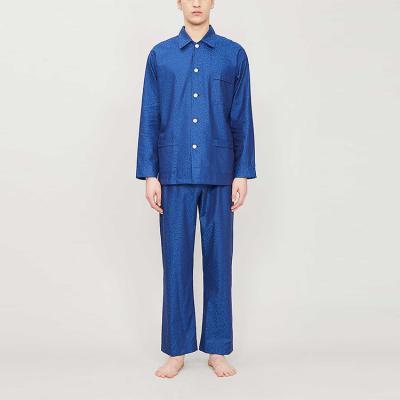 China Wholesale QUICK DRY Mens Button Up Texture Satin Screen Printing Pajama Sets Home Wear Sleepwear For Male for sale