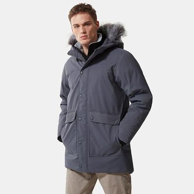 China Wholesale Viable Waterproof Windproof Pique Fur Hood Down Jacket Men Faux Winter Parka Jacket for sale