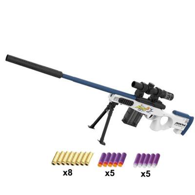 China Wholesale EVA AWM Automatic Sniper High Ejection Safety Rifle Manual Foam Loading Ammo Toy GunFor Kid Shooting Game for sale