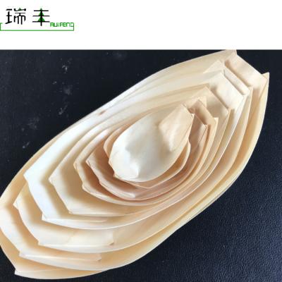 China Wholesale Natural Disposable Sushi Boat Wooden Sushi Boat for sale