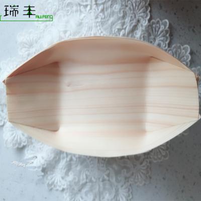 China China Wholesale Disposable Party Japanese Pine Wood Sushi Wooden Boat for sale