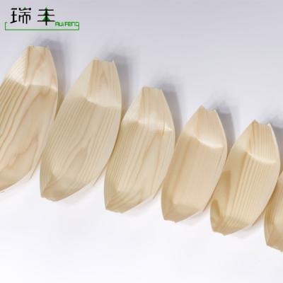 China Hotel Restaurant Disposable Serving Bowl Customized Wooden Sushi Serving Boat for sale