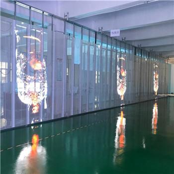 China P3.9-7.8 Curtain Video Flexible Led Display , Transparent Led Video Wall for sale