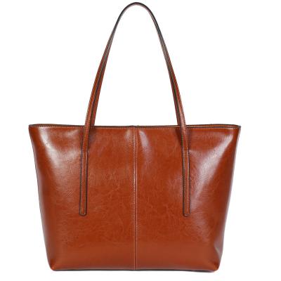 China PORTABLE Genuine Leather Women's Big Capacity Good Quality Tote Bag Chic Fashion Style For Daily Used for sale