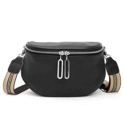 China Fashion Fashion Saddle Bag 2022 New Design Double Zipper Cow Leather Good Quality Small Bag For Women Girls for sale