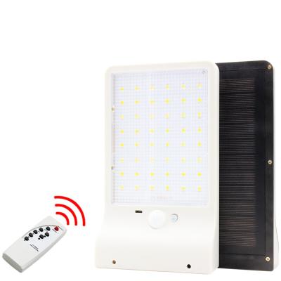 China 48 LED Plastic Solar Wall Lights Outdoor Remote Control Motion Sensor Lights PIR Sensor Garden Solar Fill Light for sale