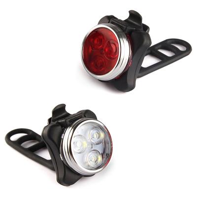 China USB Rechargeable LED Bicycle Ride/Recycling/Night Front Rear Bike Lights Set Light Around White Red Light for sale