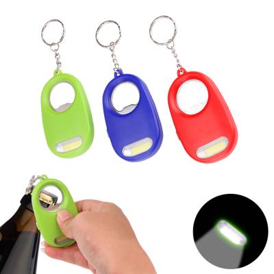 China Bottle Opener Gift COB LED Multifunctional Promotional MINI Flashlight Key Chain With Bottle Opener Portable Key Chain Torch for sale