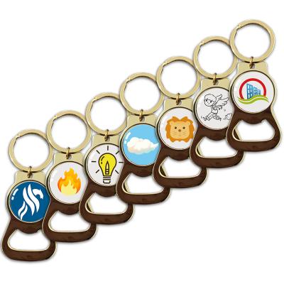 China Viable Metal Can Custom Logo Keyring Key Ring Chain Beer Wine Bottle Opener Key Chain for sale