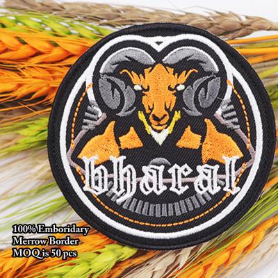 China custom 3D embroidery patches for t-shirt pants clothes bag shoes iron on embroidered sew on backing for sale