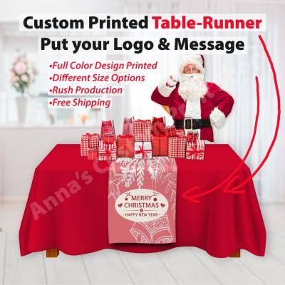 China Personalized Custom Home Tablecloth Full Color Printing Table Runner with Logo-message for Craft Shows, Wedding, Banquet, Vendor Events for sale