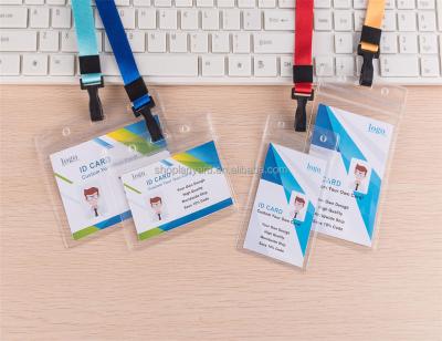 China Recyclable Soft Clear PVC ID Card Holder Business Plastic Waterproof Badge Holder for sale