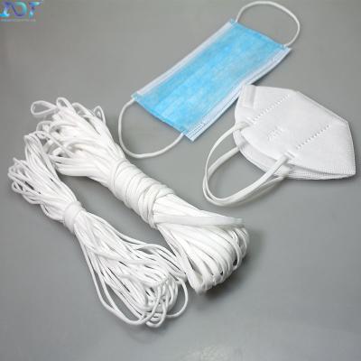 China Medical Disposable Face Mask Material 2mm 3mm Round Earloop Ear Loop Elastic Band Mask Rope Cord à venda