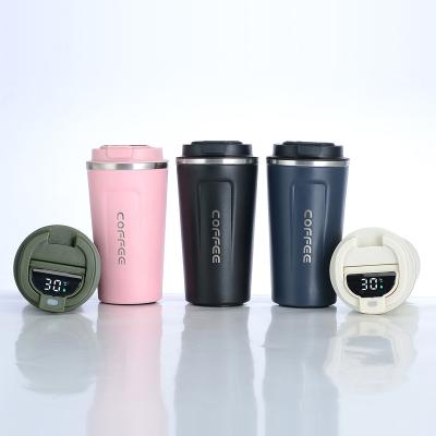 China Amazon New Products 380ml Coffee Mugs LED Temperature Display Double Wall Vacuum Stainless Steel Thermal Coffee Mugs for sale