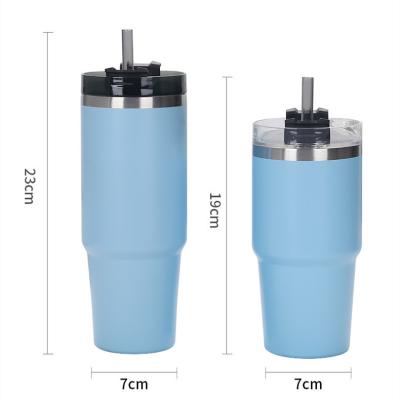 China PORTABLE 20oz 30oz Double Wall Layers Cold Insulated Stainless Steel Water Beer Vacuum Bottle With Straw for sale