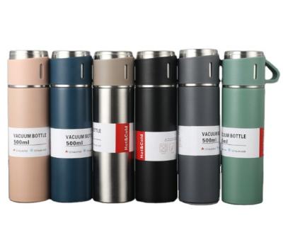 China PORTABLE Double Wall Stainless Steel Mugs Termo De Agua Custom Logo Insulated Water Bottle 500ml 3 Vacuum Clean Travel Mugs Gift Set for sale