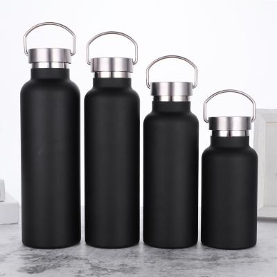 China PORTABLE Hot Sale Bamboo Lid America Water Bottle 600ml Double Wall Stainless Steel Vacuum Thermos Travel Mugs for sale