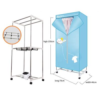 China Portable 110V 1000W Household Clothes Dryer Drying Rack 1.5 Meter Double Layer Electric Small Wardrobe Home Apartments Travel RV Dryer for sale