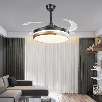 China Modern Custom Wholesale Invisible Lighting Chandelier 48inch Ceiling Fan Fan Light With Remote Control for sale