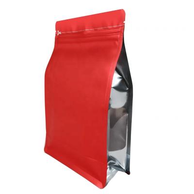 China Customized Moisture Proof Stand Up Flat Bottom Whey Protein Powder Coffee Bean Pouch Bag With Slider Zipper for sale