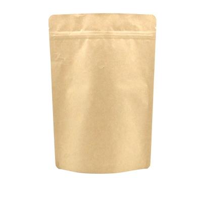 China Custom Printed Security China Products Brown Paper Stand Up Pouch Kraft Paper Zipper Food Packaging Bag With Clear Window for sale