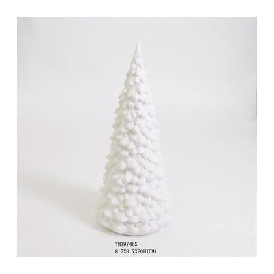 China Modern White Christmas Tree With Led Light Christmas Porcelain Statue For Home Decoration for sale