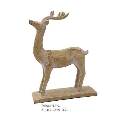 China 2022 Christmas Wholesale Artificial Reindeer Glitter Spray Reindeer Gold Elk Standing Animal Decoration for sale