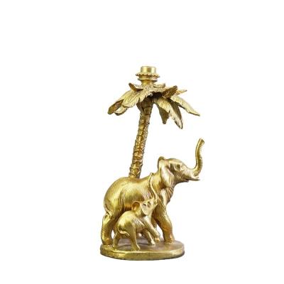 China Eclectic Elephant Resin Statue Candle Holder For Home Decor Wholesale Carved Polyresin Crafts for sale