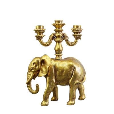 China Eclectic Custom Modern Gold Animal Elephant Shaped Candle Holder For Home Decoration for sale