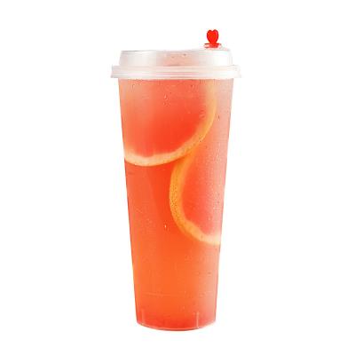 China Coffee/milk tea water/jujce 90 caliber disposable thickened disposable plastic drinking cup injection cup juice cup milk tea cup for sale