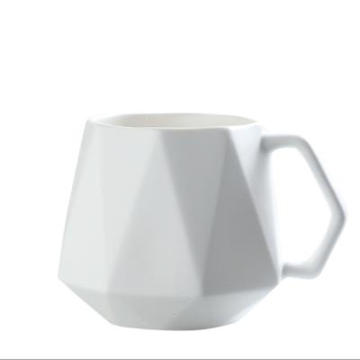 China Nordic Ceramic Creative Polygonal Water Viable Cup Diamond Cup Simple Lightweight Luxury Modern Logo Can Be Customized for sale