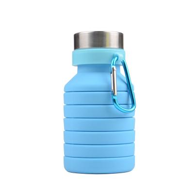 China Viable Creative Silicone Water Cup 550ml Gym Water Bottle Travel Folding Outdoor Water Bottle for sale