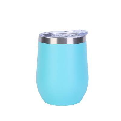 China PORTABLE Colorful Vacuum Egg Shape Cups Tumbler Stainless Steel Insulated Mugs With Lid for sale