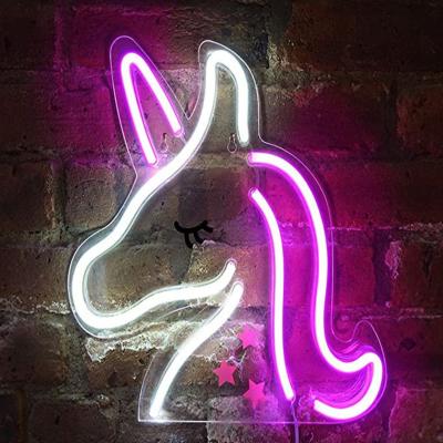 China Unicorn Neon Acrylic Sign For New Style LED Hard Neon Sign Custom Lighting Neon Deco Multi Room for sale