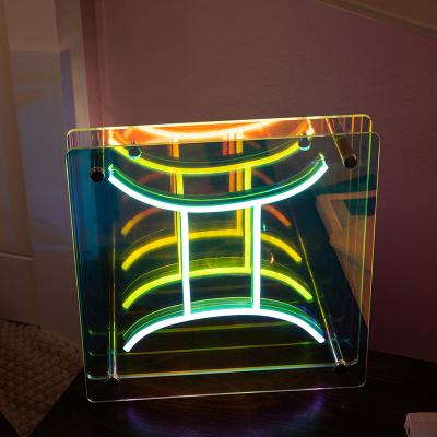 China Hard Factory supply advertising custom indoor decorative zodiac lighting neon letter sign box for rooms bar for sale