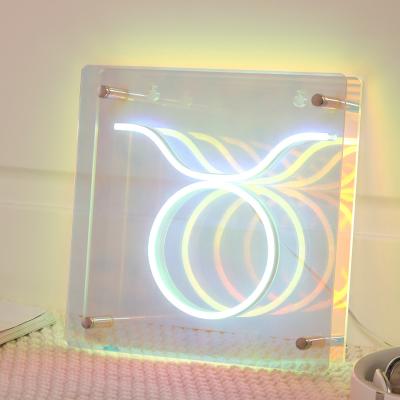 China Hard High quality LED board zodiac signs box light custom led neon sign indoor decorative lighting neon box sign for sale