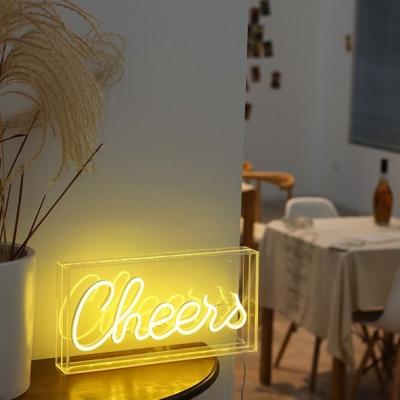 China Hard Wholesale High Quality Custom Led Acrylic Neon Box For Cheers for sale