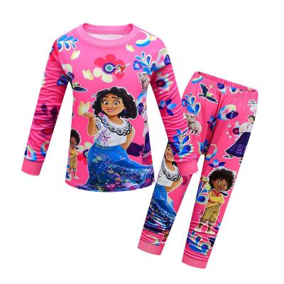 China Encanto 2022 Girls Spring Casual Autumn Children Two Piece Pajamas Set Long Sleeve Tops And Pants for sale