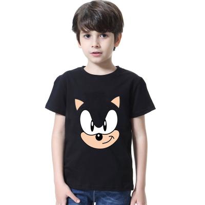 China Anti-pilling Girls Sonic Tees Summer Tops Cute Kids Boys Girls Sonic The Hedgehog Printed Cartoon T-shirt for sale