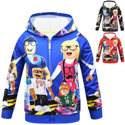 China 2021 Viable High Quality Game Cartoon Printed Kids Zipper Hoodies Boys Girls Fashion Jacket Hooded Sweater for sale