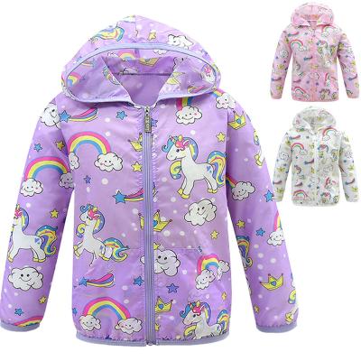 China 2022 Summer Sun Protection Breathable Clothing Children Unicorn Printed Long Sleeve Hoodies Sun Protection Clothing Boys And Girls for sale