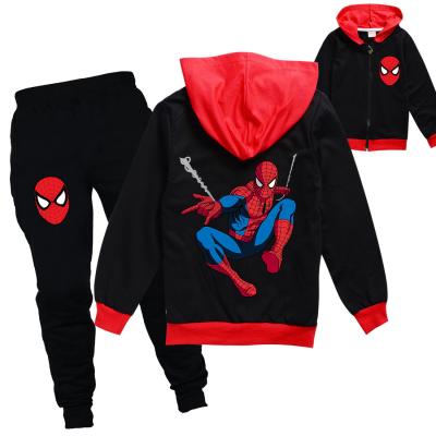 China 2Pcs Kids Casual Clothes Youth Zipper Hoodie Harem Panties Boy Girls Jogging Costume Spiderman Kids Clothes for sale